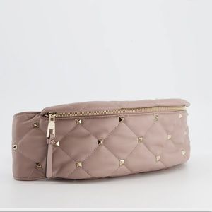 Valentino pink leather rockstud bumbag